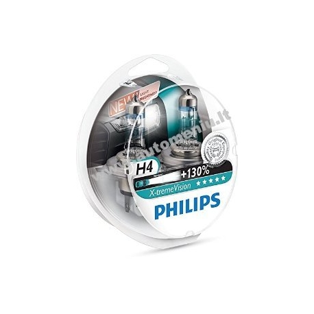 Philips lemputės 60/55W 12V H4 Philips X-treme Vision + 130%