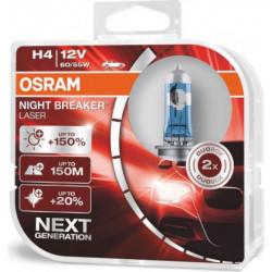 OSRAM automobilių lemputės H4 55/60W 12V NIGHT BREAKER LASER +150%