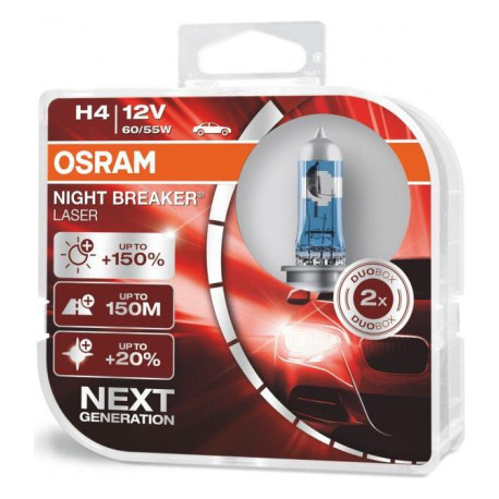OSRAM automobilių lemputės 55W 12V H7 NIGHT BREAKER lazer +130%