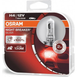 OSRAM automobilių lemputės 60/55W 12V H4 NIGHT BREAKER SILVER +100%