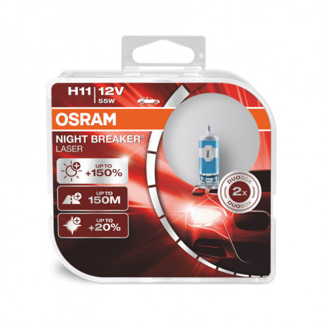 OSRAM automobilių lemputės 55W 12V H11 NIGHT BREAKER LASER +150%