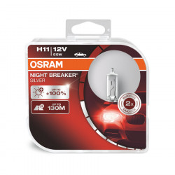 OSRAM automobilių lemputės 55W 12V H7 NIGHT BREAKER SILVER +100%