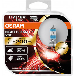 OSRAM automobilių lemputės 55W 12V H7 NIGHT BREAKER +200%